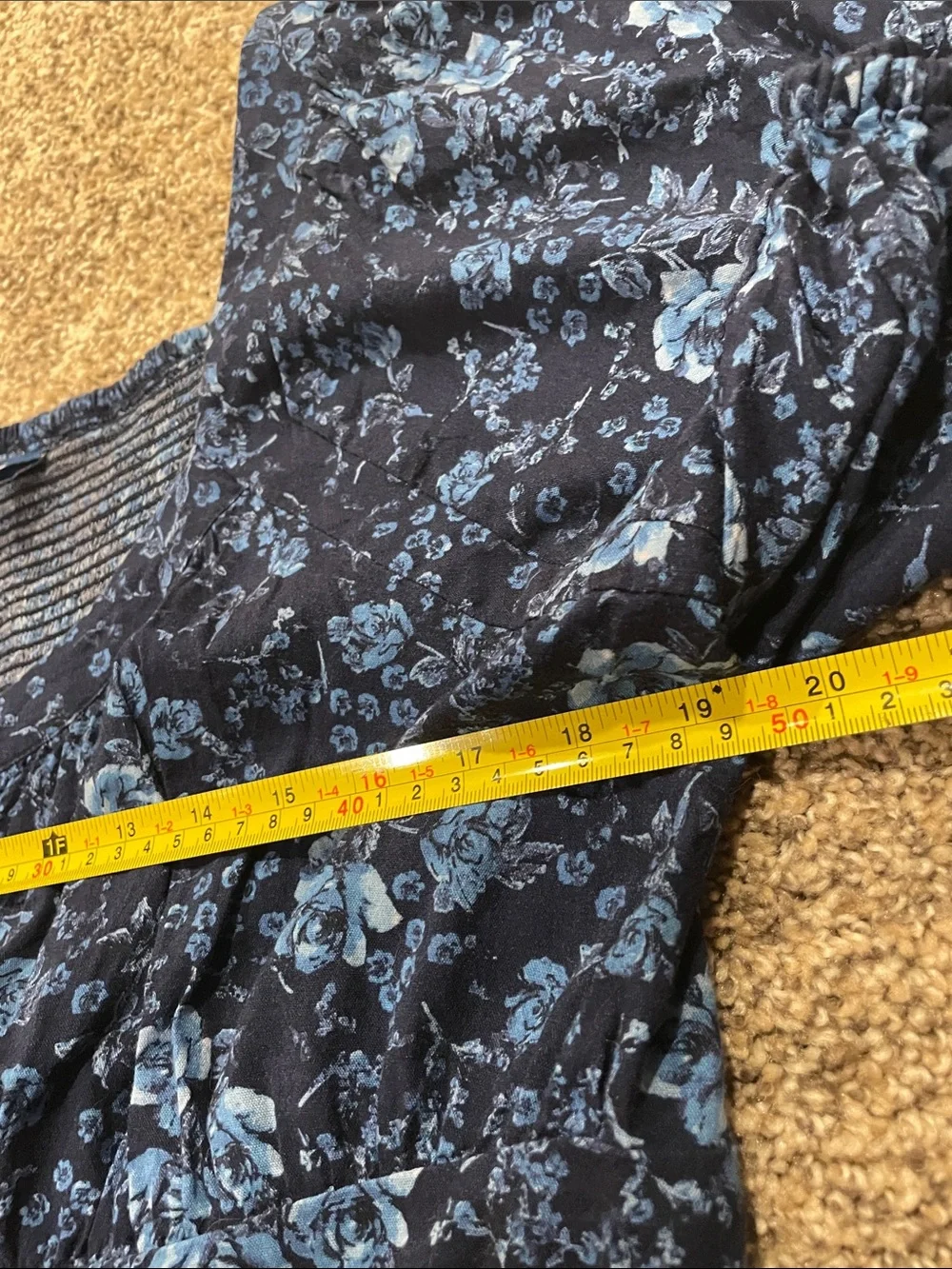 Old Navy Women’s XL Blue Floral Blouse 3/4 Sleeve